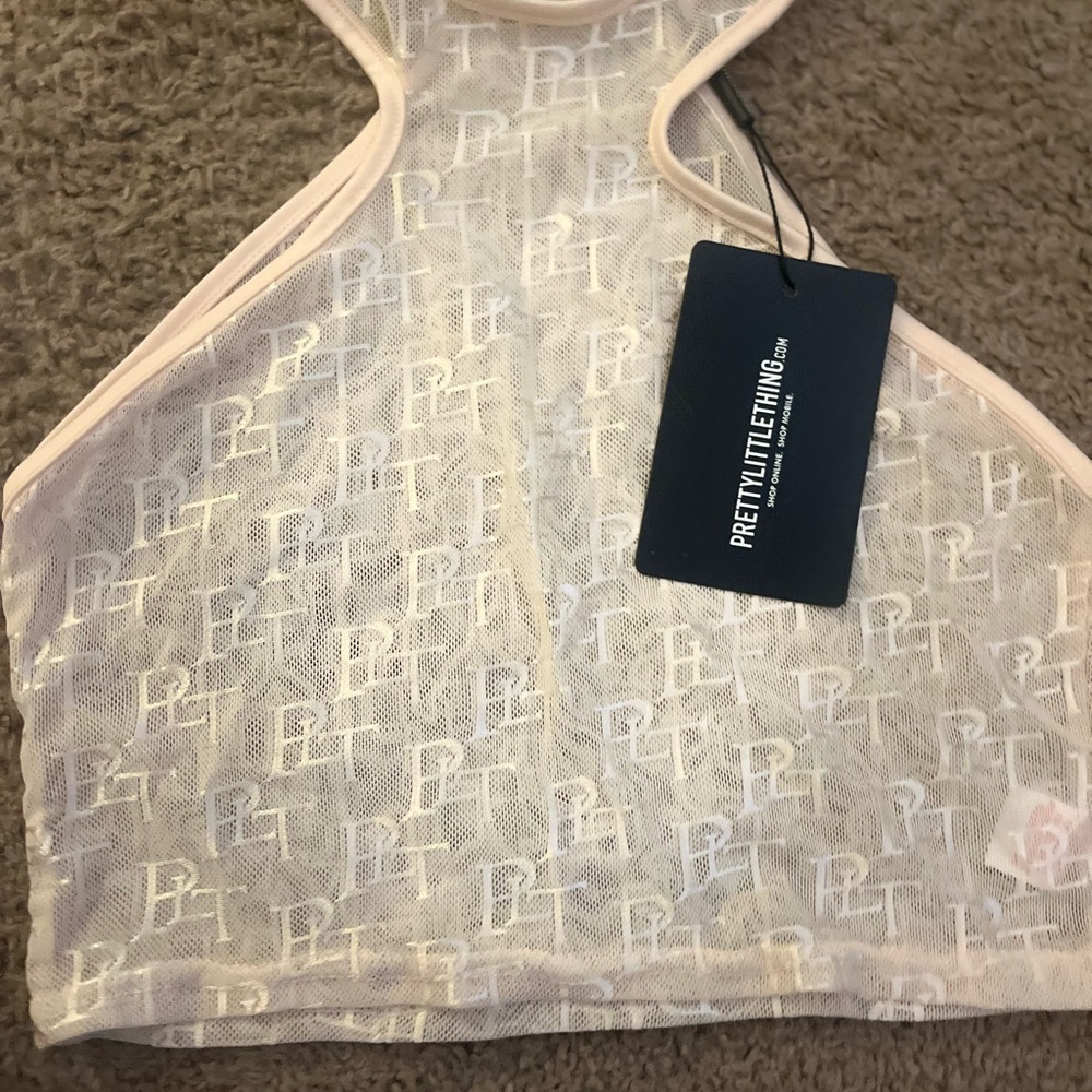 💛PrettyLittleThing Light Pink Mesh Bralette🖤
